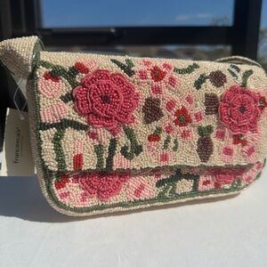 Francesca’s Greta Floral Beaded Shoulder Bag | Vintage Style Beaded Purse